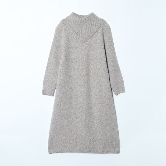 Babyアルパカレイヤード風ニットドレス