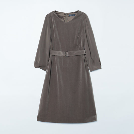 ライトベロアツイル シフォンスリーブワンピース