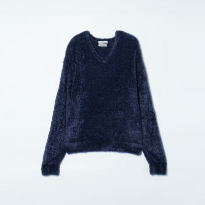 フェザーヤーンVネックニットプルオーバー