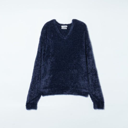 フェザーヤーンVネックニットプルオーバー