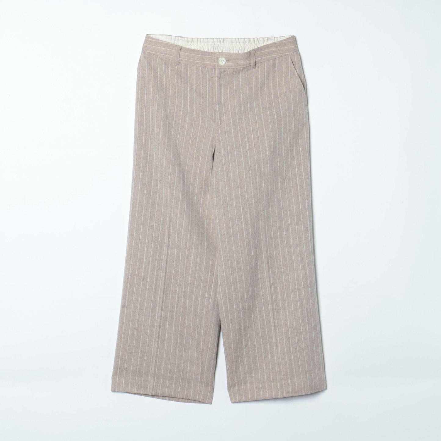 【L】ストライプフラノ センタープレスパンツ