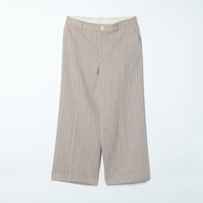 【L】ストライプフラノ センタープレスパンツ