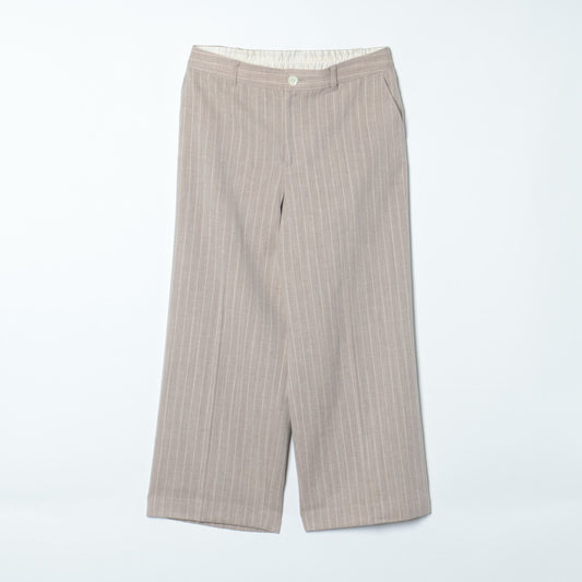 【L】ストライプフラノ センタープレスパンツ