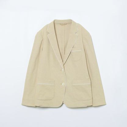 【ウォッシャブル】ナチュラルクロス 2釦パイピングジャケット