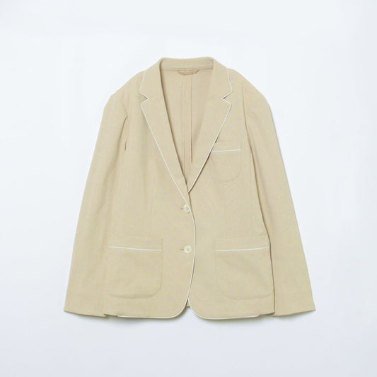【ウォッシャブル】ナチュラルクロス 2釦パイピングジャケット