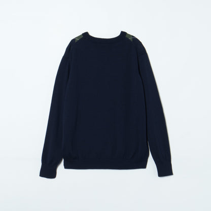 【L】【手洗い可能】ウォッシャブルウール アーガイルニットプルオーバー