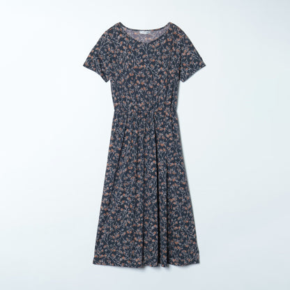 強撚スムース カスミソウプリント 半袖ワンピース