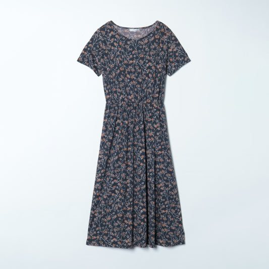 強撚スムース カスミソウプリント 半袖ワンピース