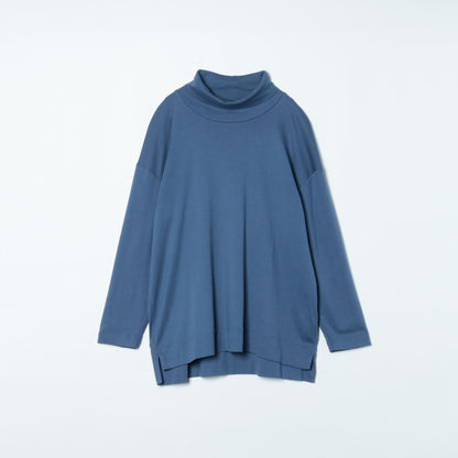 【Elama】ULTRA FINE RIB タートルネックカットソー