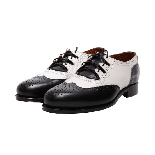 99042 / CALF / BLACK/WHITE / LEATHER SOLE / UK4.0(23.0cm)