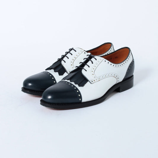 98736 / CALF / NAVY/WHITE / LEATHER SOLE / UK4.5(23.5cm)