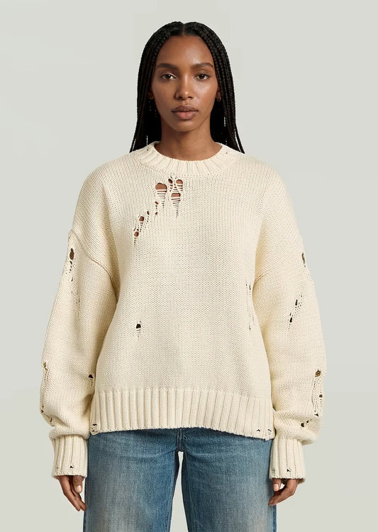 Drop Needle Loose Knit Pullover