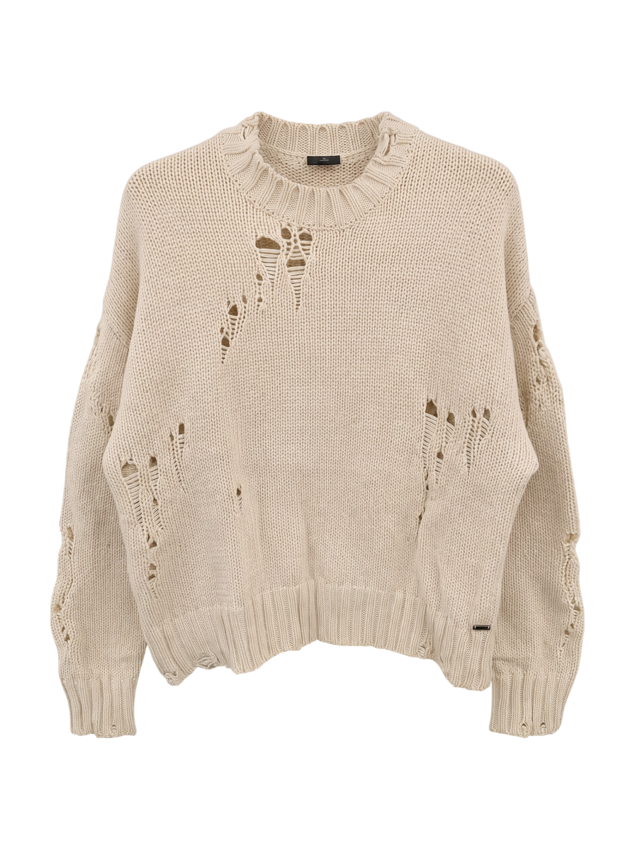 Drop Needle Loose Knit Pullover