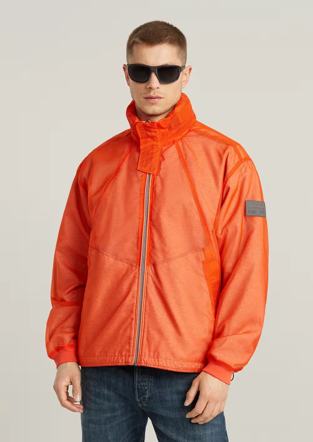 Paneled-R windbreaker