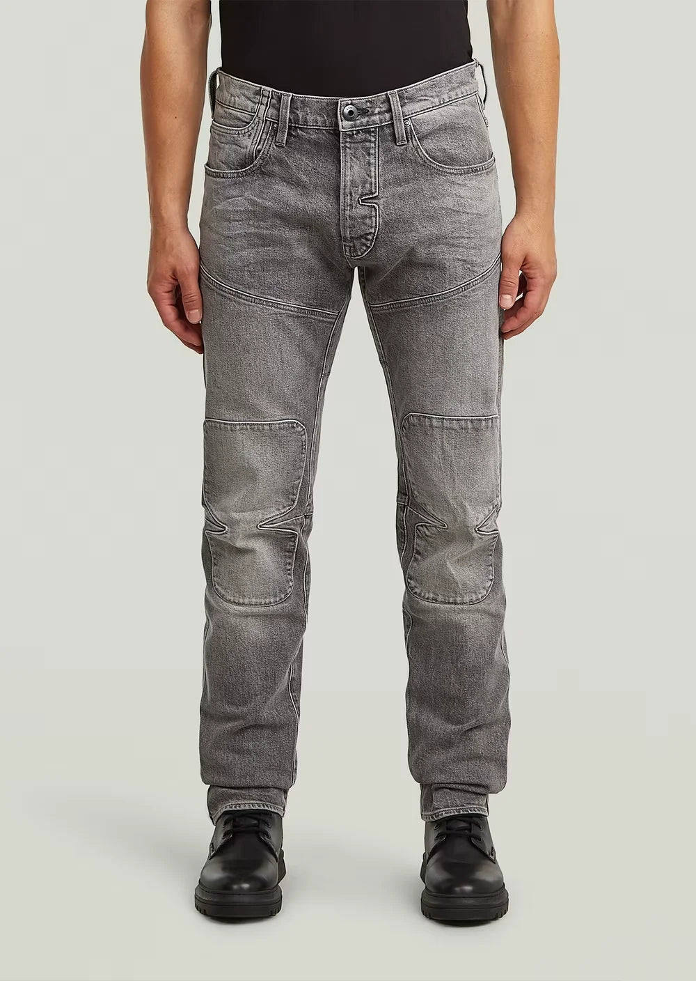 Biker Patched Slim Jeans
