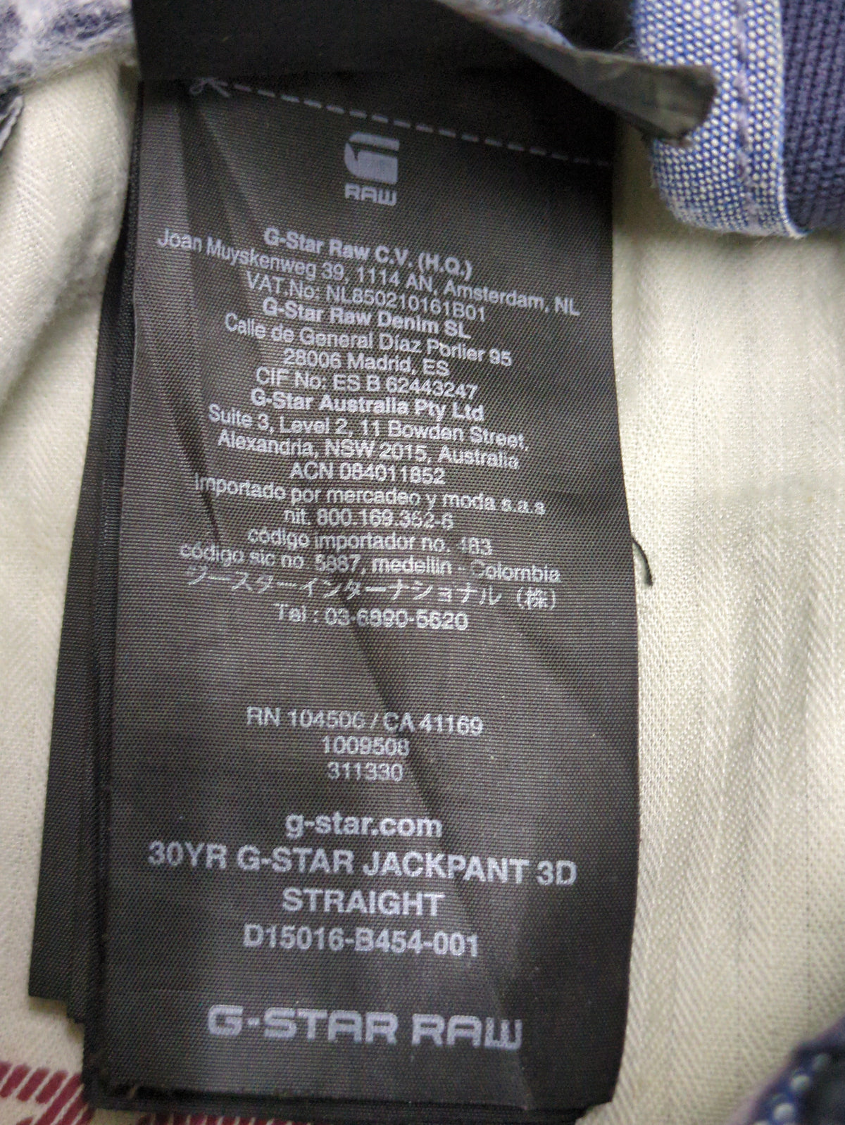 30yr G-star Jackpant 3D Straight
