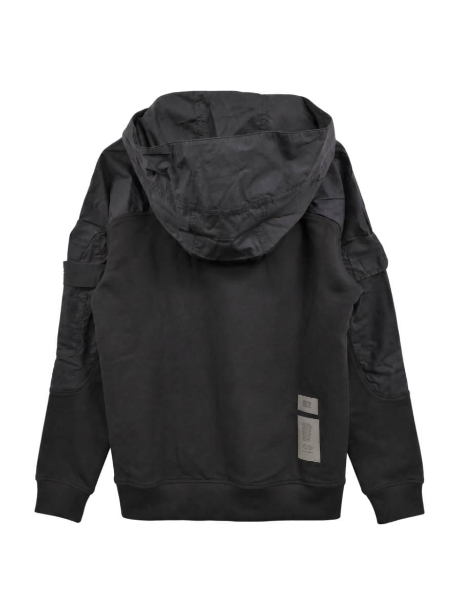 Mixed Woven Cargo Hooded Sweater