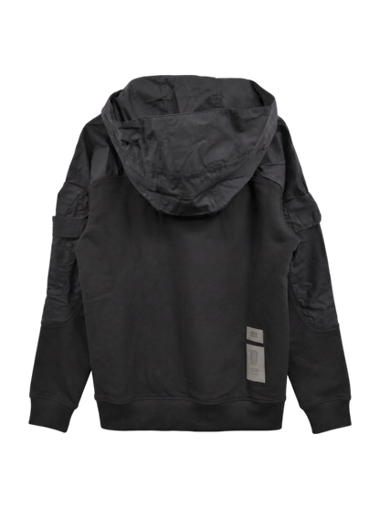 Mixed Woven Cargo Hooded Sweater