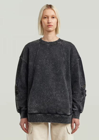 Washed 3D Mix Oversized Sweater
