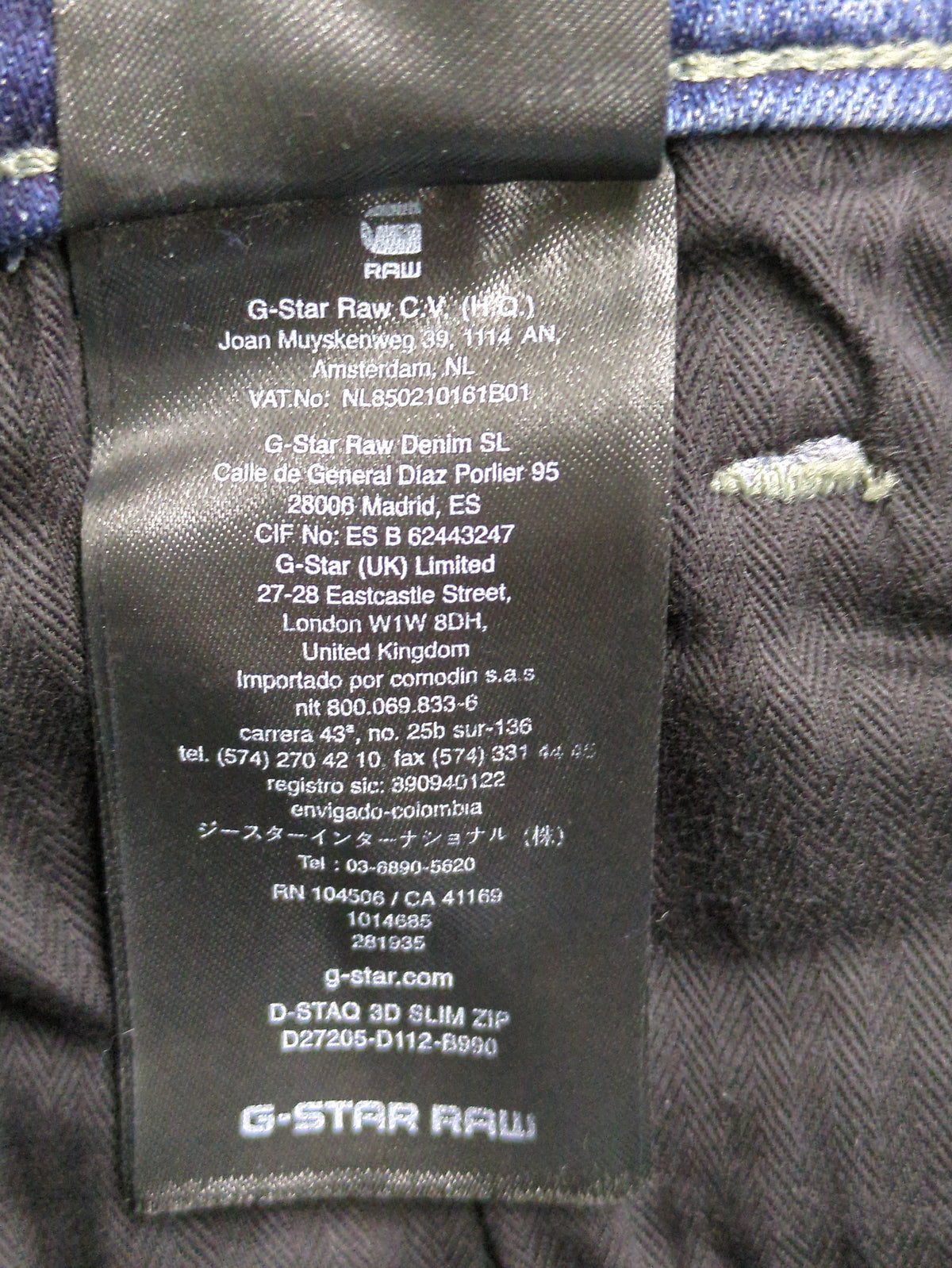 D-Staq Slim Zip Jeans