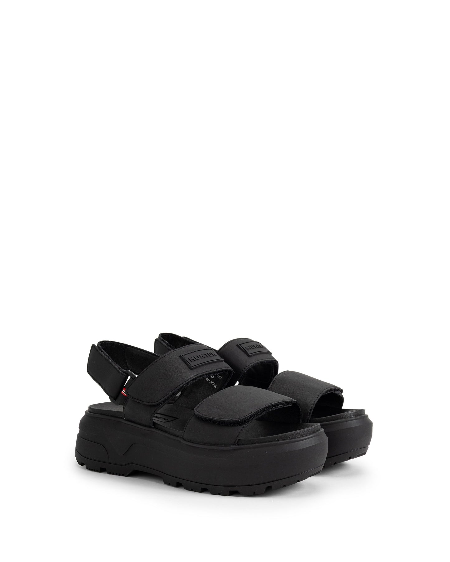 U CITY REBEL LEATHER HEEL STRAP SANDAL
