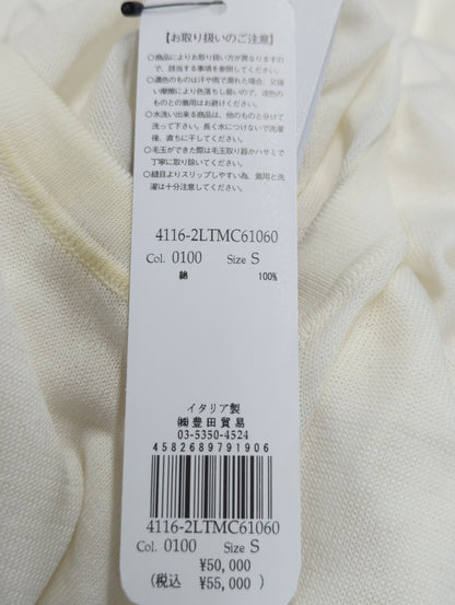 12GGコットンプレーンステッチショートスリーブクルーニット