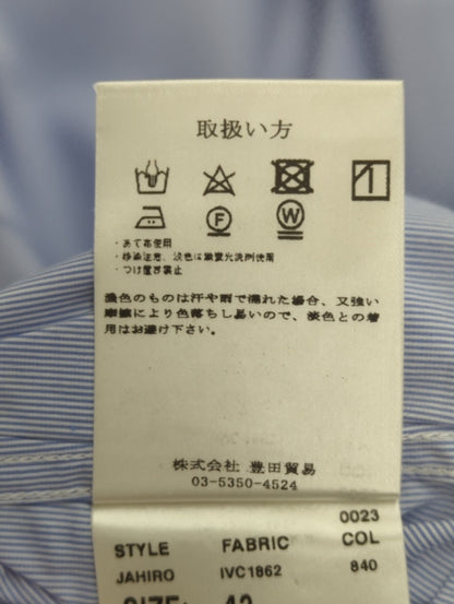 コットンポプリンストレッチヘアラインストライプシャツ