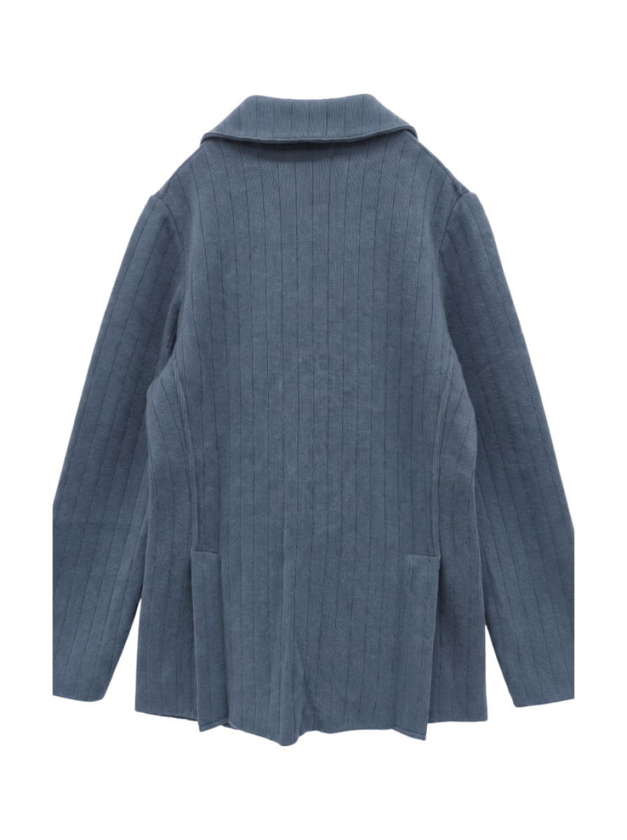 12GGウールカシミヤフラットリブステッチジャケット