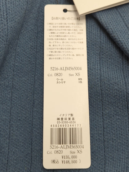 12GGウールカシミヤフラットリブステッチジャケット