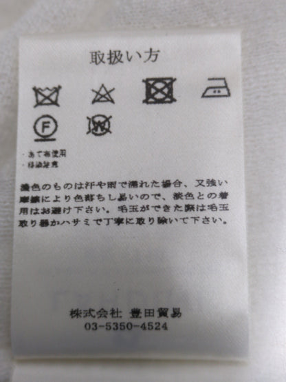 12GGリネンコットンストライプショートスリーブクルーニット