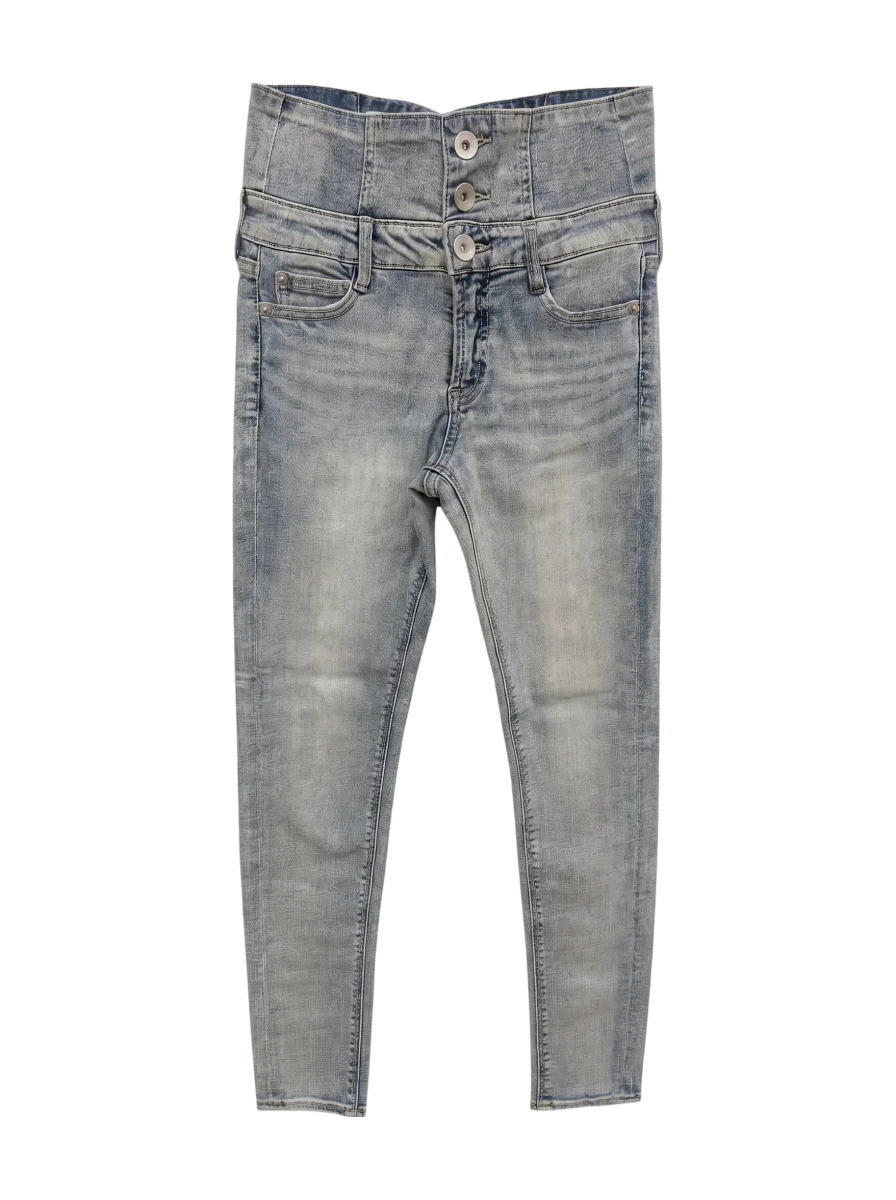 H/W ウエストクロススキニーデニムパンツ