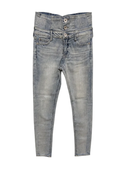 H/W ウエストクロススキニーデニムパンツ
