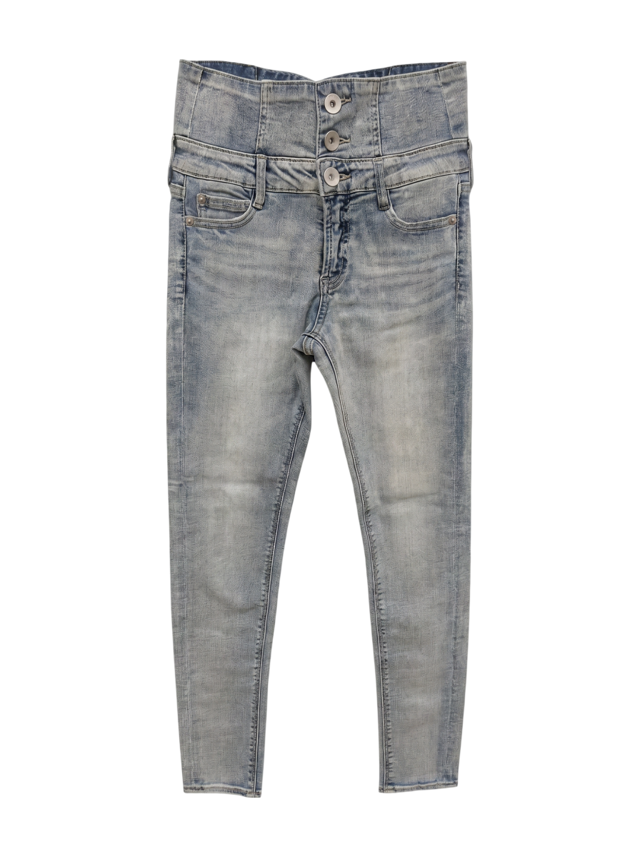 H/W ウエストクロススキニーデニムパンツ