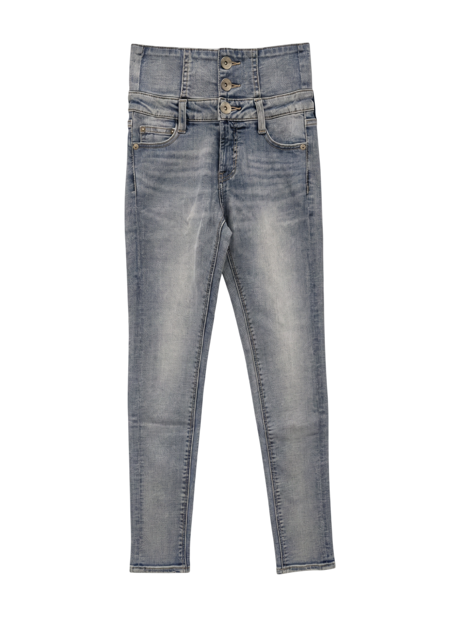 H/W ウエストクロススキニーデニムパンツ