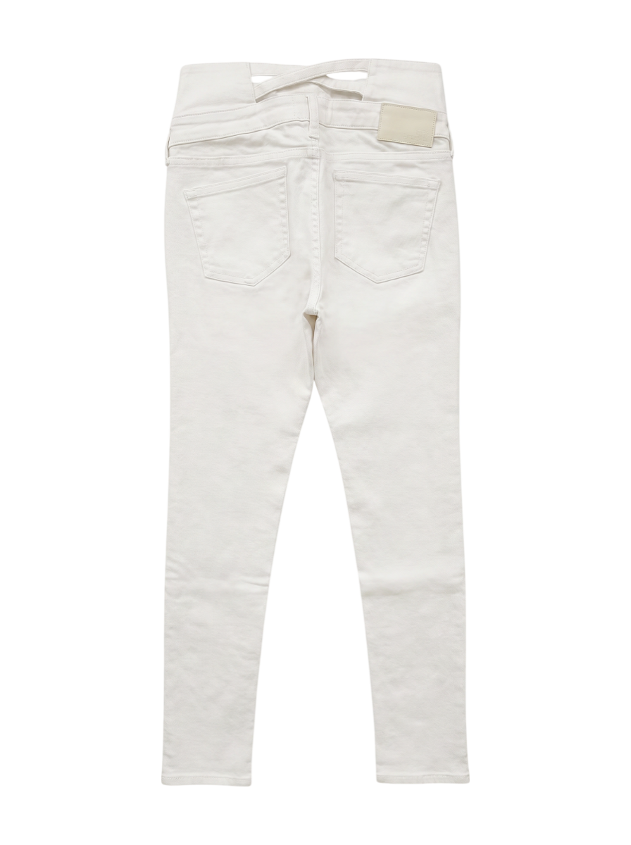 H/W ウエストクロススキニーデニムパンツ