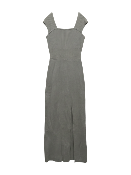 ワイドストラップリブスリットワンピース
