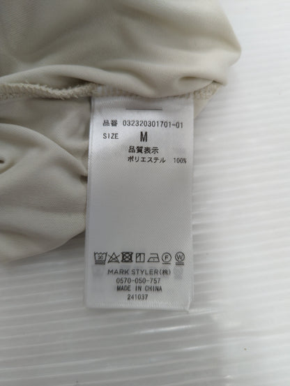 ストライプメッシュニットワンピース