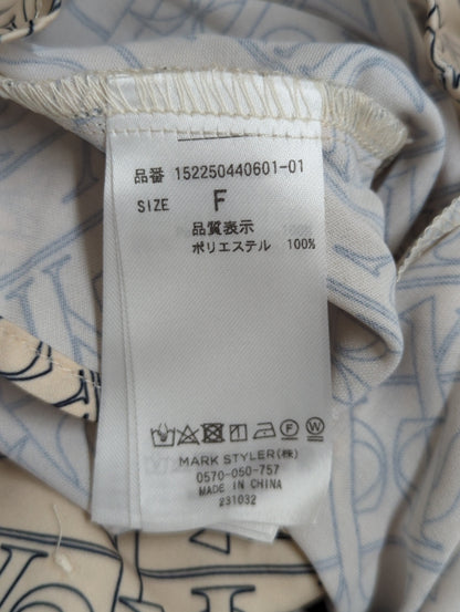 バイカラーパターンビッグカラーブラウス
