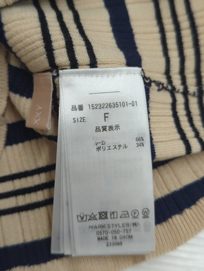 フロントクロスランダムリブニットトップス