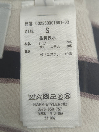 配色チェンジリブロングスリーブニットワンピース