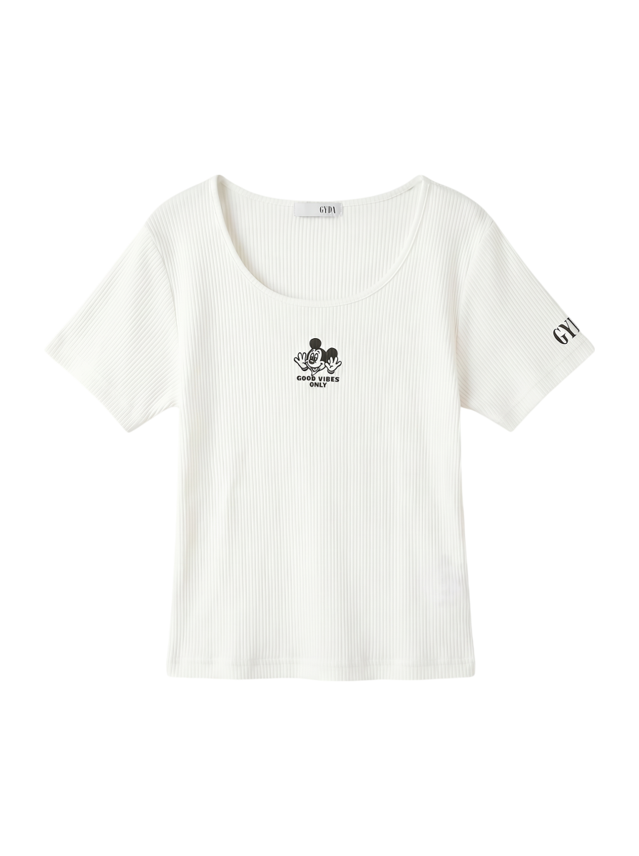 Mickey Mouse/FRONT EMBROIDERY テレコ Tシャツ