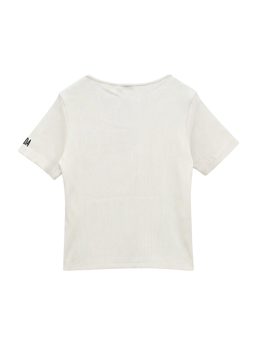 Mickey Mouse/FRONT EMBROIDERY テレコ Tシャツ