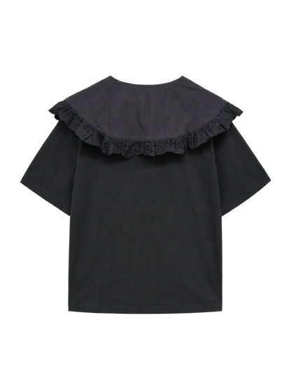 レースbigフリルカラーtops
