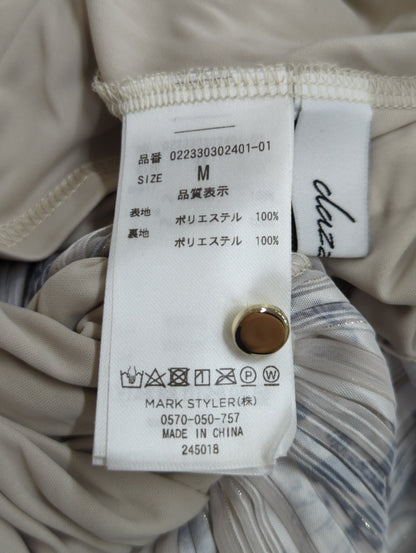 ストライプフラワープリーツワンピース