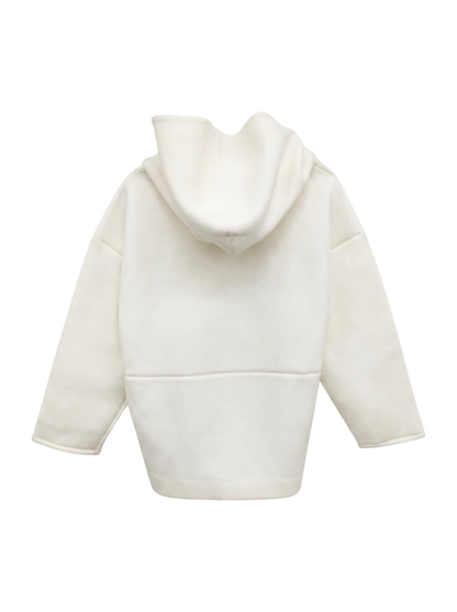ASYMME HEM BL HOODED W JERSEY