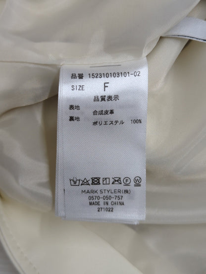 ノーカラーフェイクレザージャケット