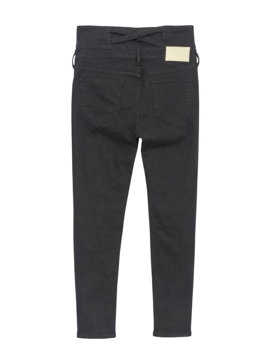 H/W ウエストクロススキニーデニムパンツ