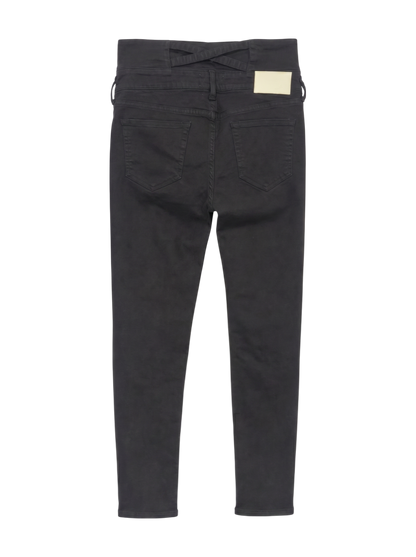 H/W ウエストクロススキニーデニムパンツ