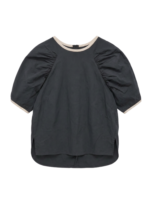 PIPING GATHER SLEEVE BL