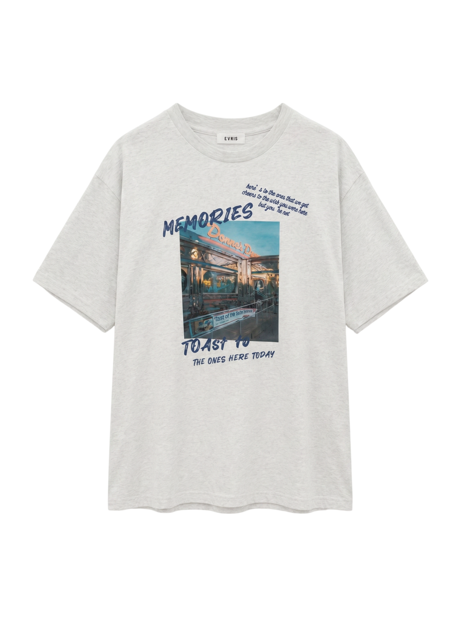 グラフィックphotoTシャツ
